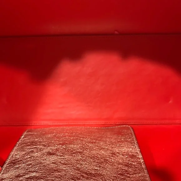 Christian Louboutin Shimmering Silver Tote with Red Lining - Picture 7 of 9